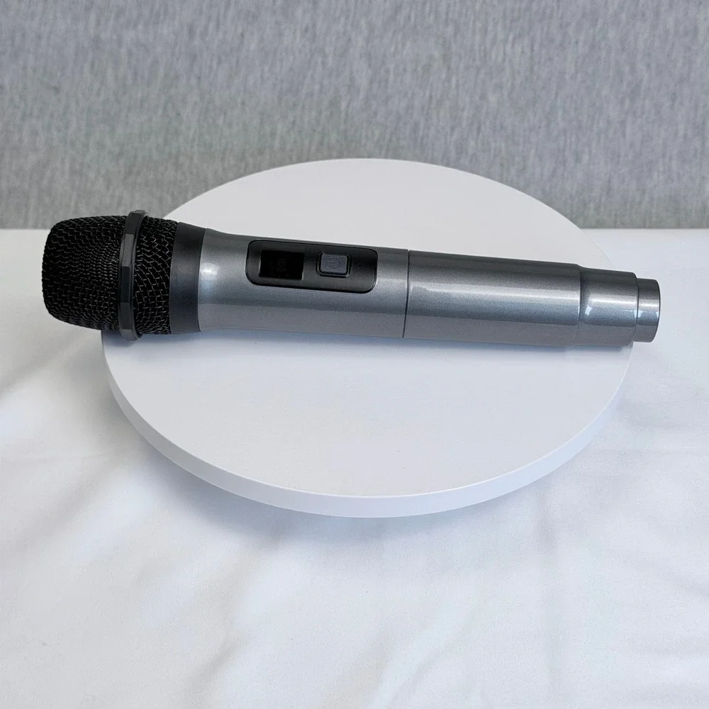 Wireless VHF Handheld Microphone Digital Display 106.20 MHz Gray and Black